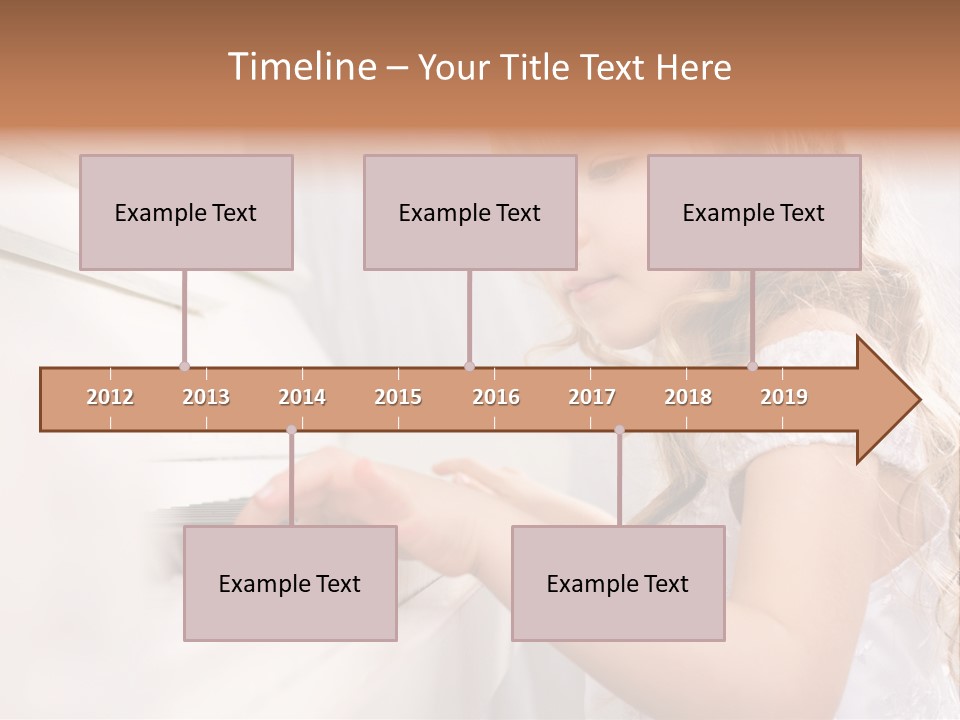 A Little Girl Playing A Piano Powerpoint Template PowerPoint Template