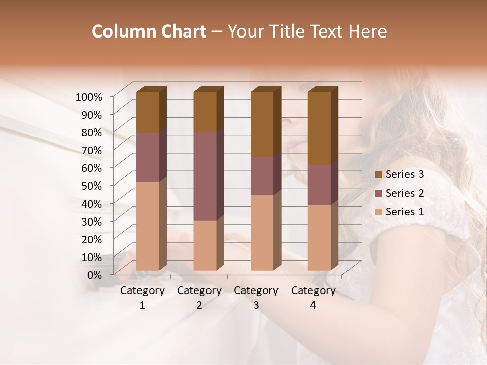 A Little Girl Playing A Piano Powerpoint Template PowerPoint Template