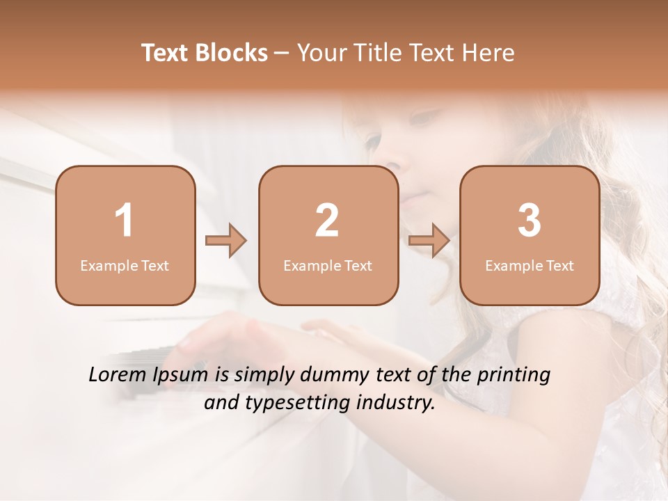 A Little Girl Playing A Piano Powerpoint Template PowerPoint Template