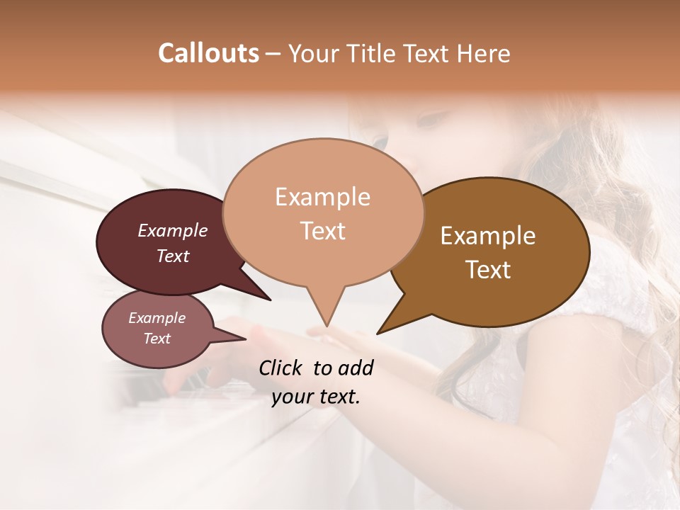 A Little Girl Playing A Piano Powerpoint Template PowerPoint Template