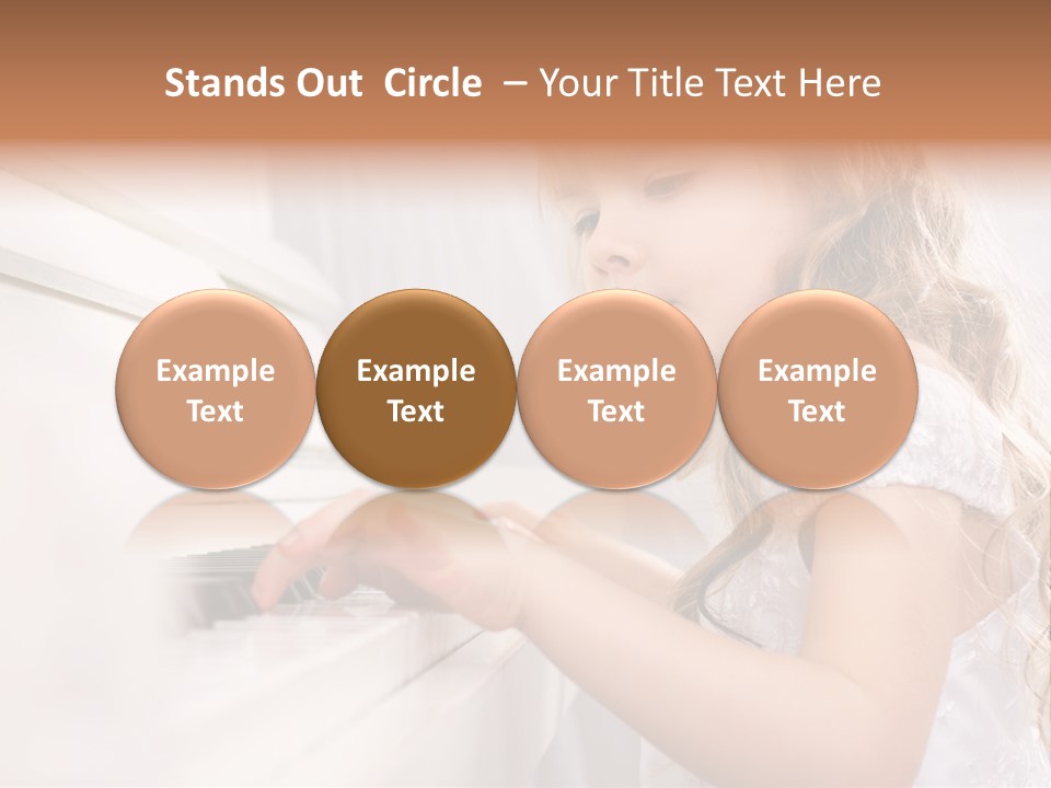 A Little Girl Playing A Piano Powerpoint Template PowerPoint Template