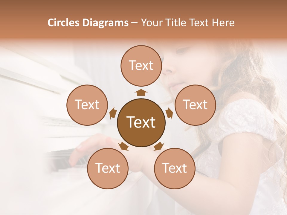 A Little Girl Playing A Piano Powerpoint Template PowerPoint Template