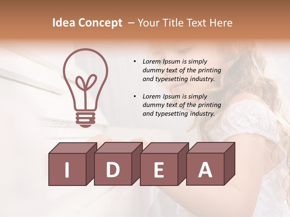 A Little Girl Playing A Piano Powerpoint Template PowerPoint Template