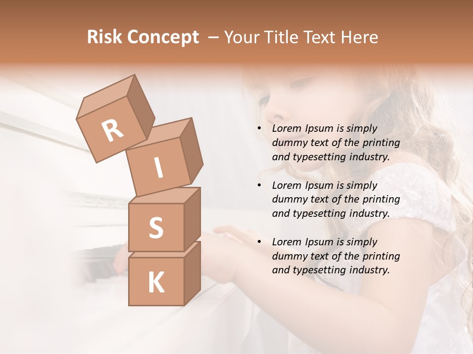 A Little Girl Playing A Piano Powerpoint Template PowerPoint Template