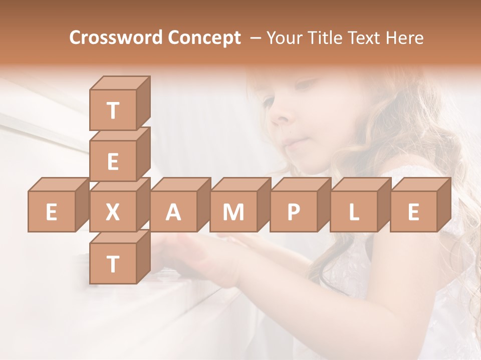 A Little Girl Playing A Piano Powerpoint Template PowerPoint Template