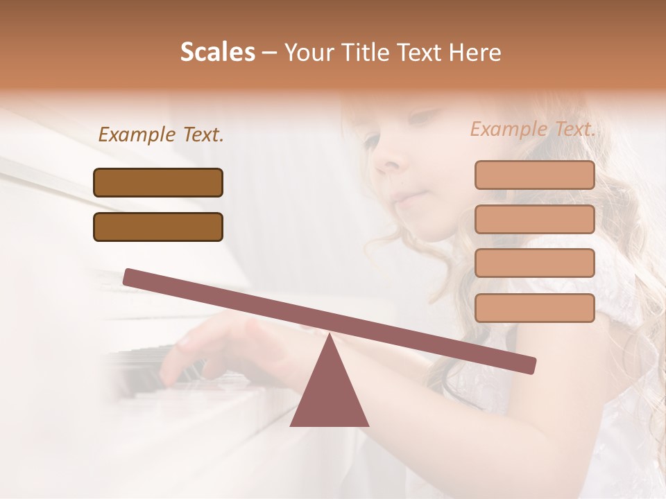 A Little Girl Playing A Piano Powerpoint Template PowerPoint Template