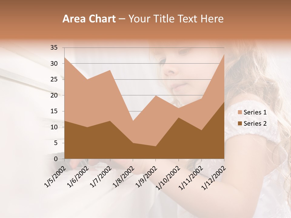 A Little Girl Playing A Piano Powerpoint Template PowerPoint Template