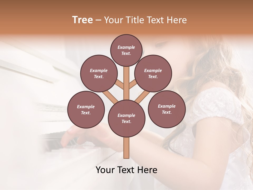 A Little Girl Playing A Piano Powerpoint Template PowerPoint Template