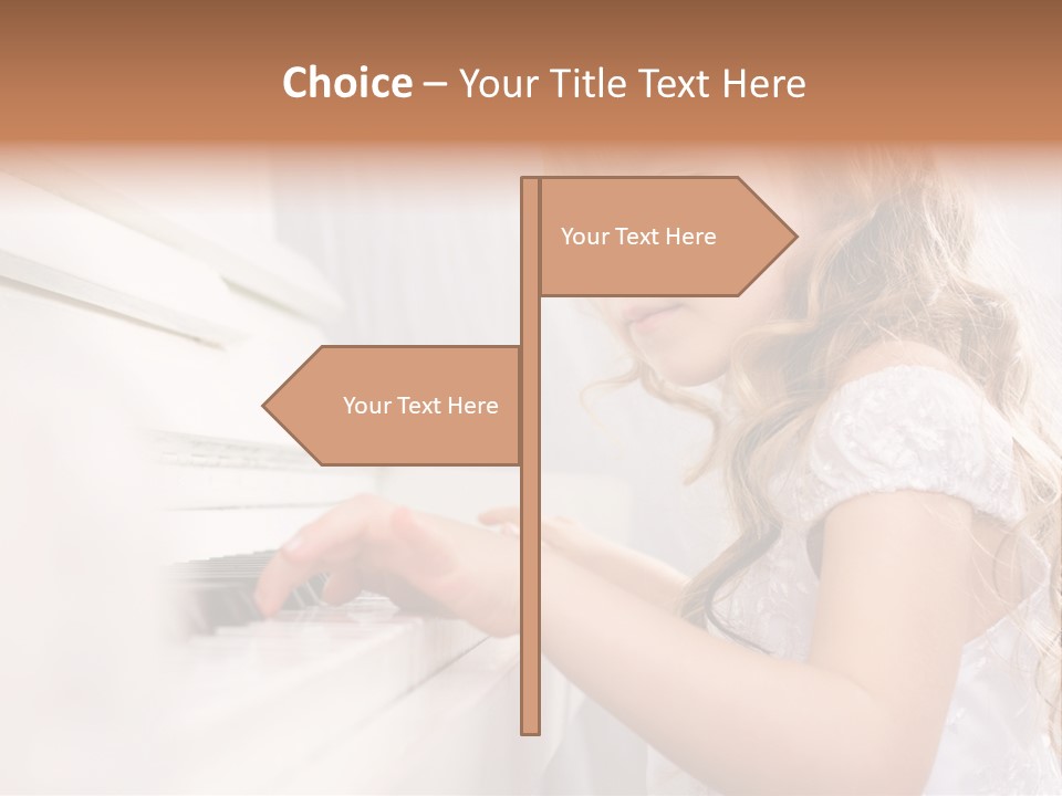 A Little Girl Playing A Piano Powerpoint Template PowerPoint Template