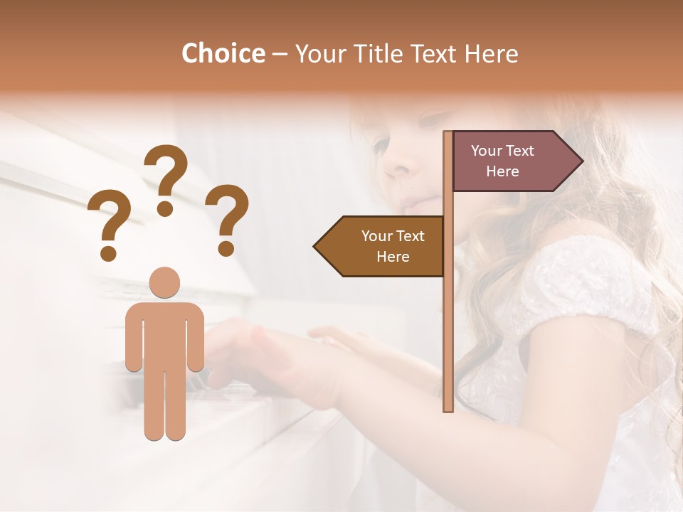 A Little Girl Playing A Piano Powerpoint Template PowerPoint Template