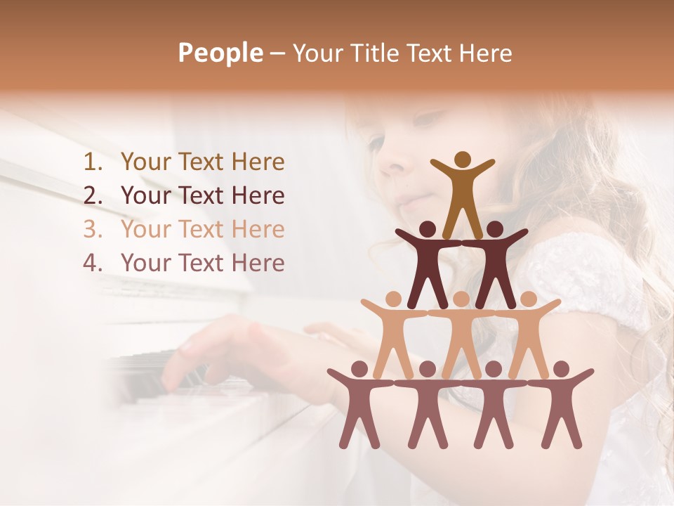 A Little Girl Playing A Piano Powerpoint Template PowerPoint Template