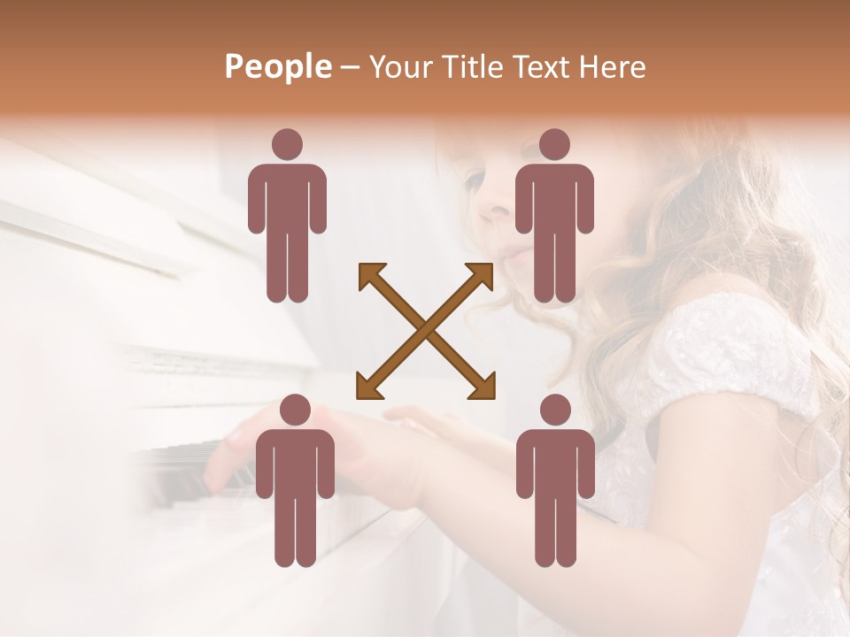 A Little Girl Playing A Piano Powerpoint Template PowerPoint Template