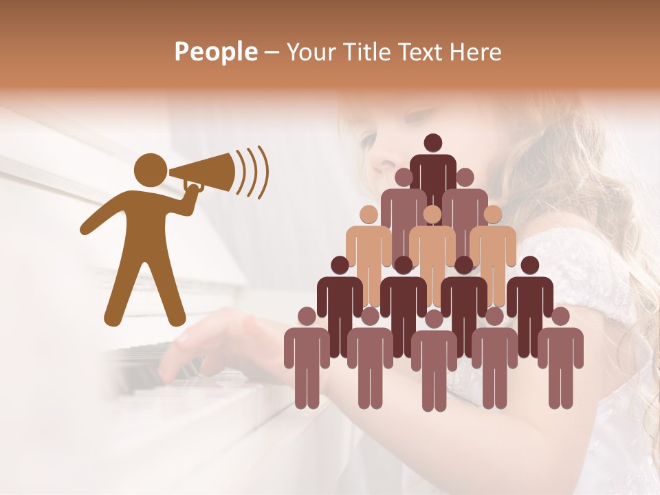 A Little Girl Playing A Piano Powerpoint Template PowerPoint Template