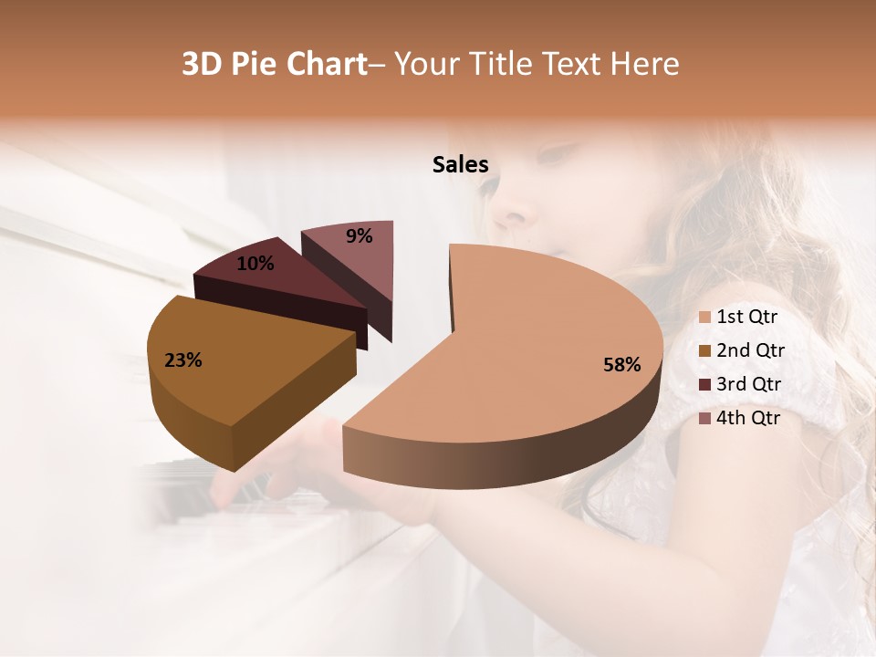 A Little Girl Playing A Piano Powerpoint Template PowerPoint Template