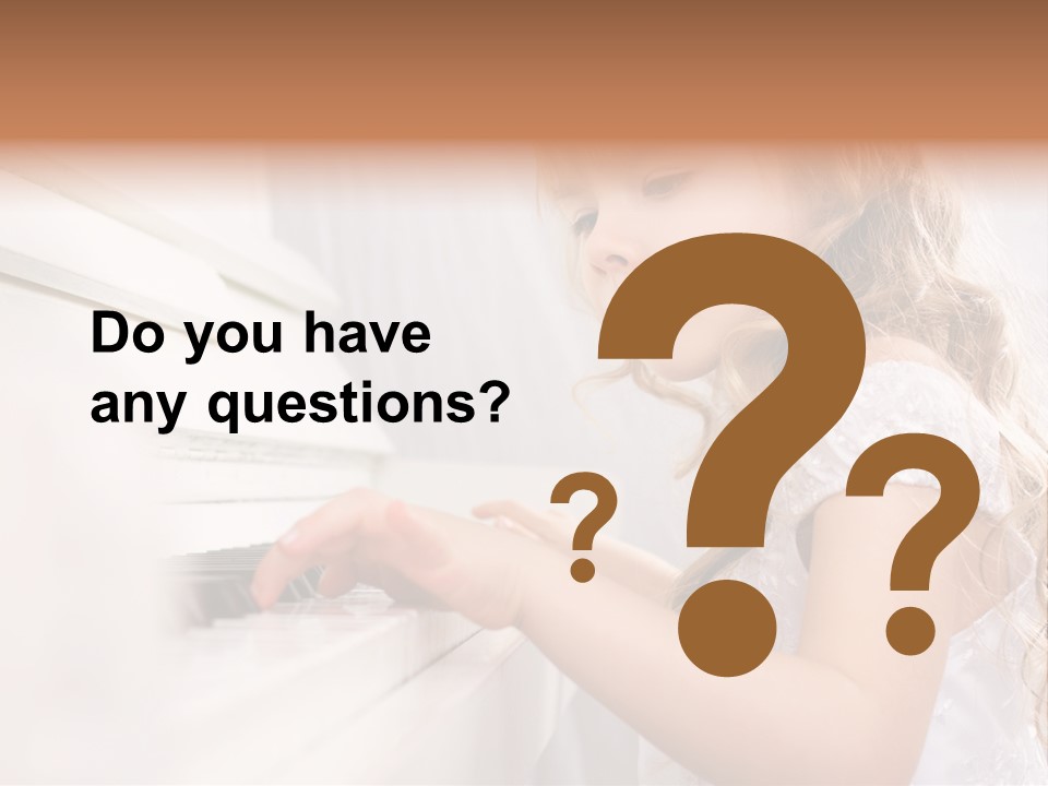 A Little Girl Playing A Piano Powerpoint Template PowerPoint Template