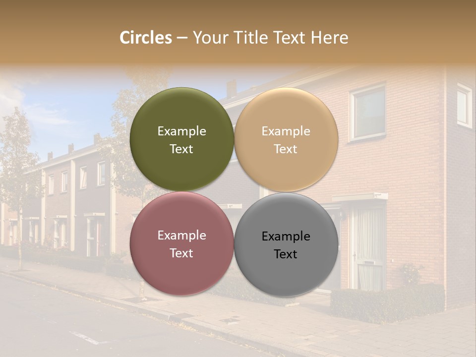 A Row Of Brick Houses With A Blue Sky In The Background PowerPoint Template
