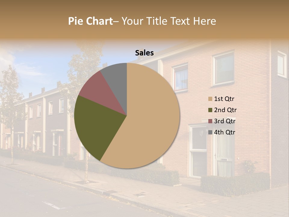 A Row Of Brick Houses With A Blue Sky In The Background PowerPoint Template