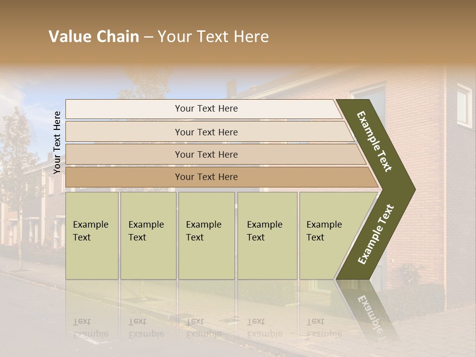 A Row Of Brick Houses With A Blue Sky In The Background PowerPoint Template