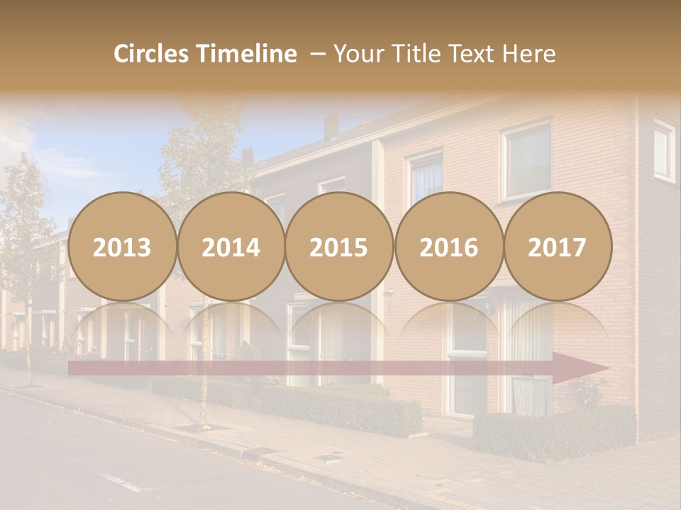 A Row Of Brick Houses With A Blue Sky In The Background PowerPoint Template