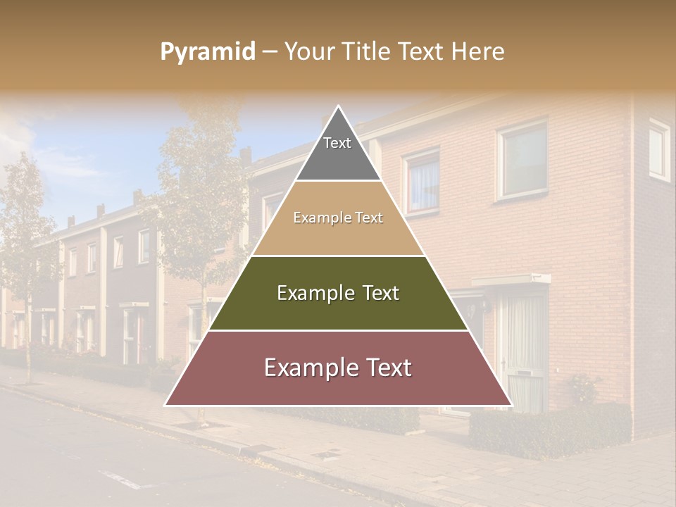 A Row Of Brick Houses With A Blue Sky In The Background PowerPoint Template