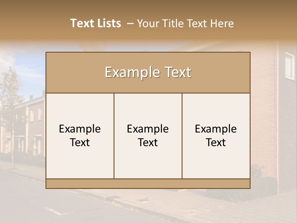 A Row Of Brick Houses With A Blue Sky In The Background PowerPoint Template
