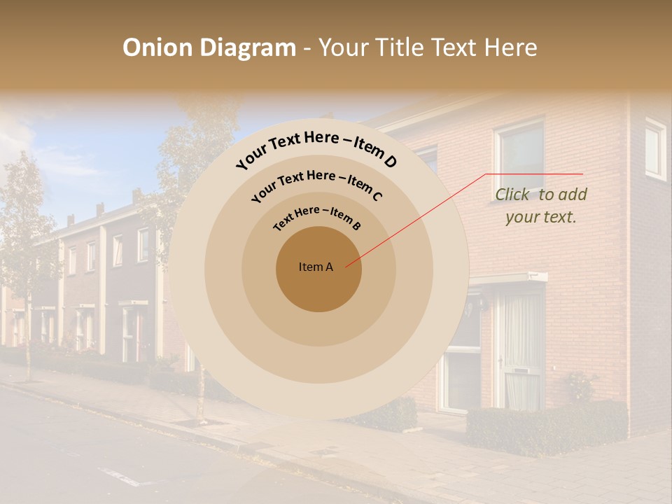 A Row Of Brick Houses With A Blue Sky In The Background PowerPoint Template