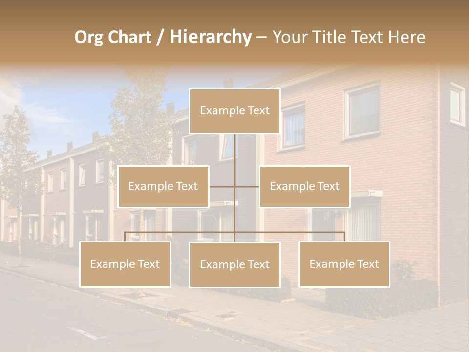 A Row Of Brick Houses With A Blue Sky In The Background PowerPoint Template
