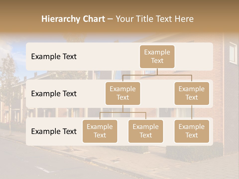 A Row Of Brick Houses With A Blue Sky In The Background PowerPoint Template