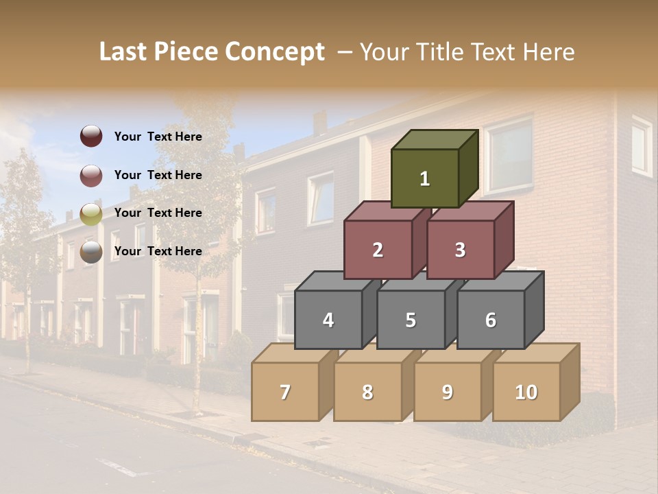 A Row Of Brick Houses With A Blue Sky In The Background PowerPoint Template