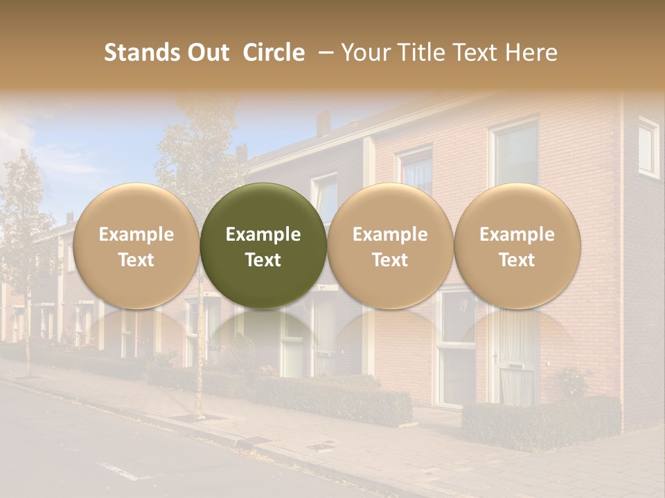 A Row Of Brick Houses With A Blue Sky In The Background PowerPoint Template