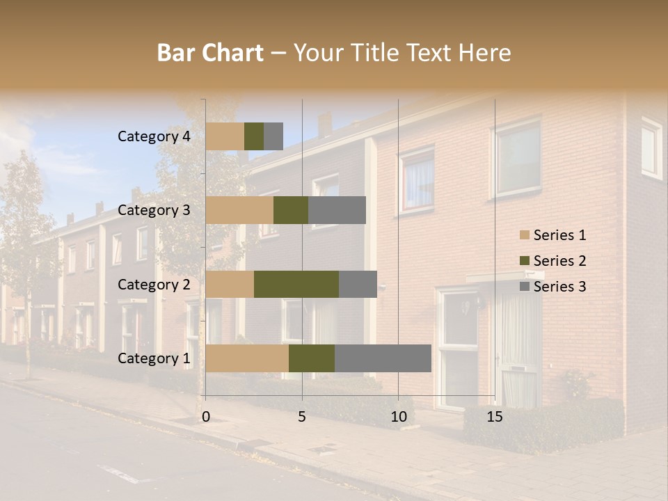 A Row Of Brick Houses With A Blue Sky In The Background PowerPoint Template