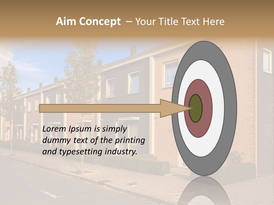 A Row Of Brick Houses With A Blue Sky In The Background PowerPoint Template