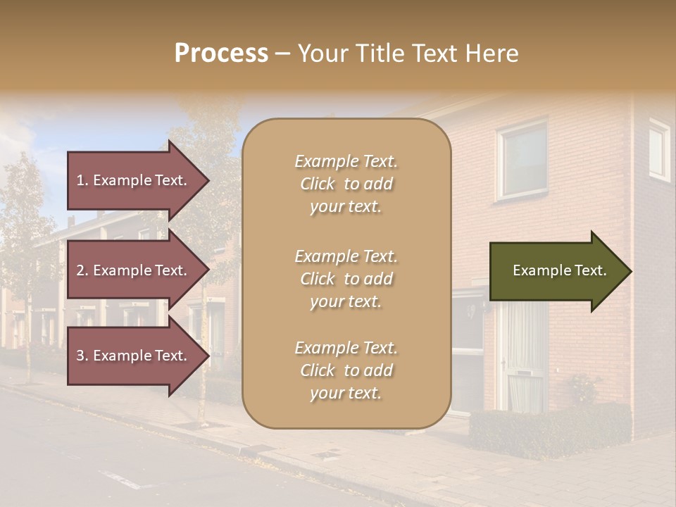 A Row Of Brick Houses With A Blue Sky In The Background PowerPoint Template