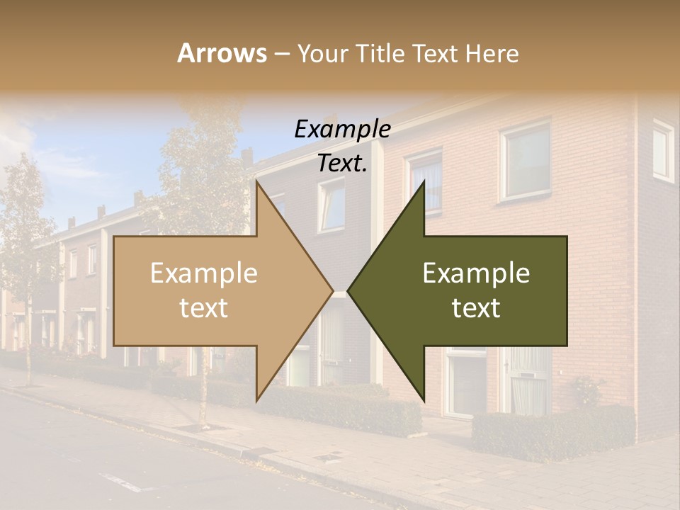 A Row Of Brick Houses With A Blue Sky In The Background PowerPoint Template