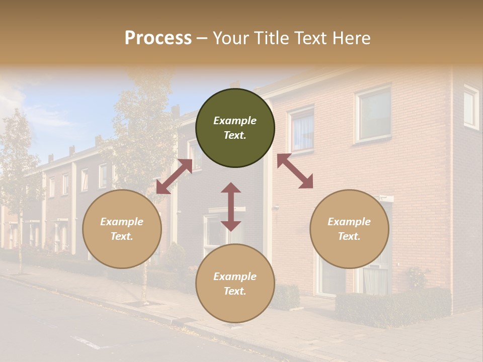 A Row Of Brick Houses With A Blue Sky In The Background PowerPoint Template