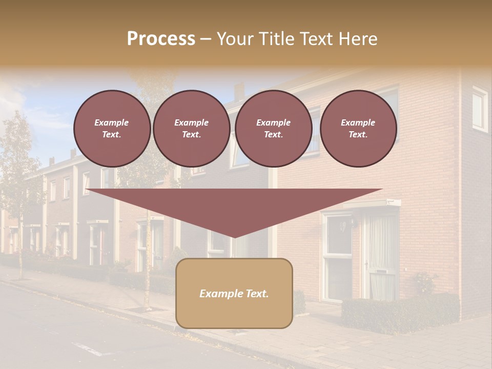 A Row Of Brick Houses With A Blue Sky In The Background PowerPoint Template