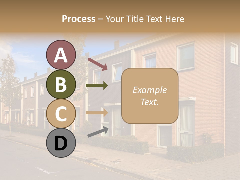 A Row Of Brick Houses With A Blue Sky In The Background PowerPoint Template