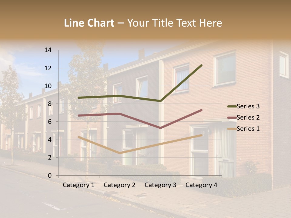 A Row Of Brick Houses With A Blue Sky In The Background PowerPoint Template