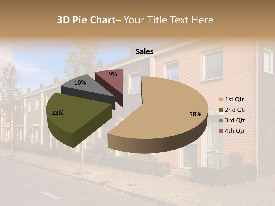 A Row Of Brick Houses With A Blue Sky In The Background PowerPoint Template