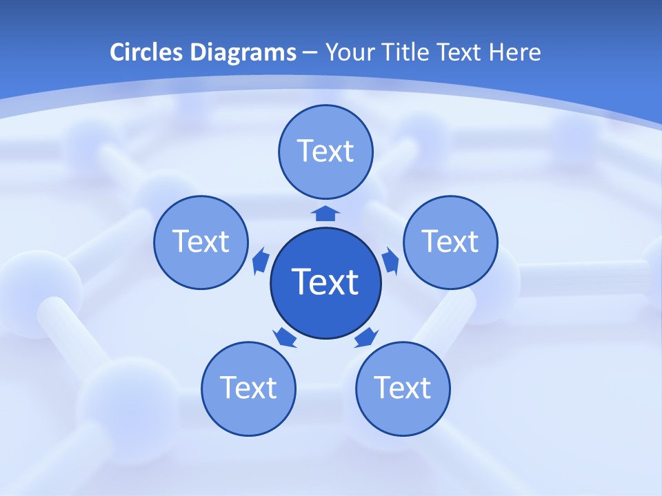 A Blue And White Background With Blue Circles PowerPoint Template