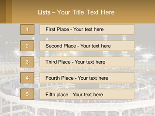 A Large Building With A Lot Of Lights In It PowerPoint Template