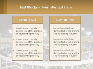 A Large Building With A Lot Of Lights In It PowerPoint Template