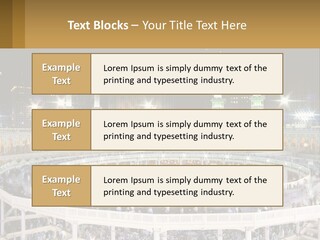 A Large Building With A Lot Of Lights In It PowerPoint Template