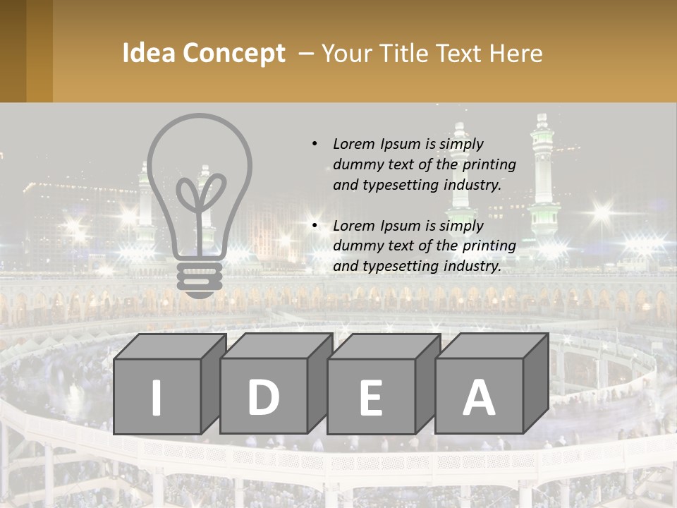 A Large Building With A Lot Of Lights In It PowerPoint Template