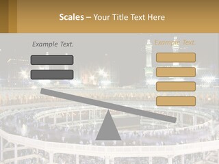 A Large Building With A Lot Of Lights In It PowerPoint Template