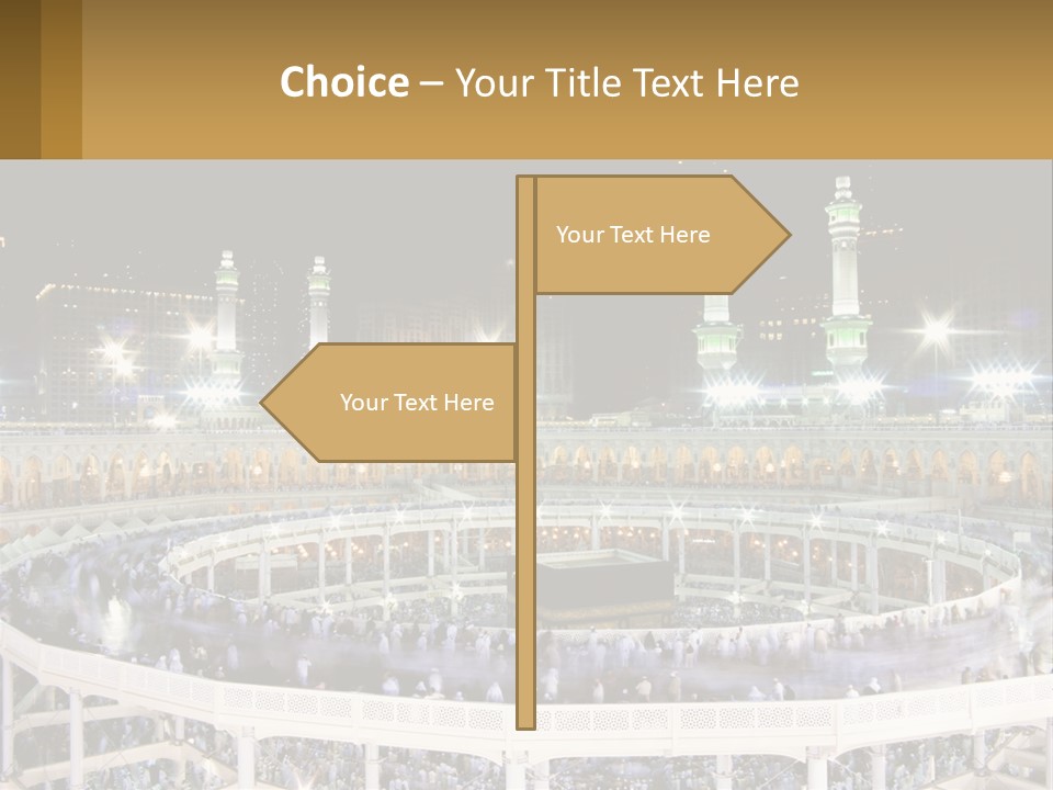 A Large Building With A Lot Of Lights In It PowerPoint Template