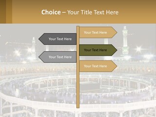 A Large Building With A Lot Of Lights In It PowerPoint Template
