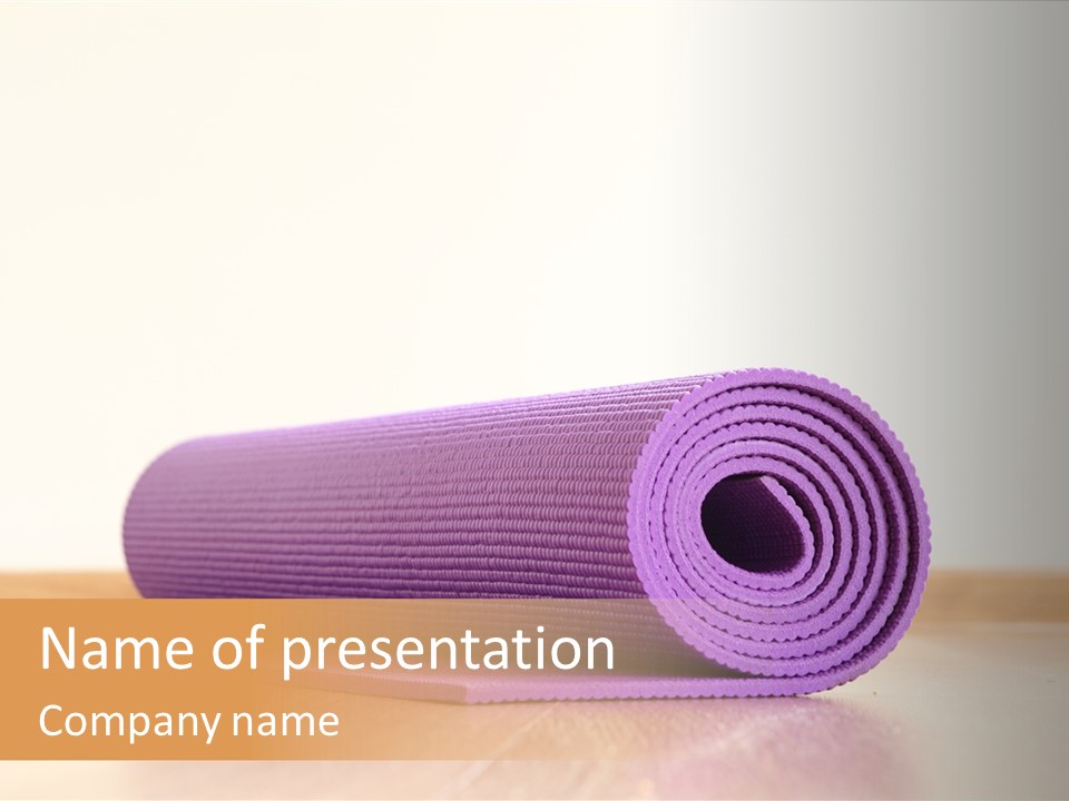 A Yoga Mat On A Table With A White Background PowerPoint Template
