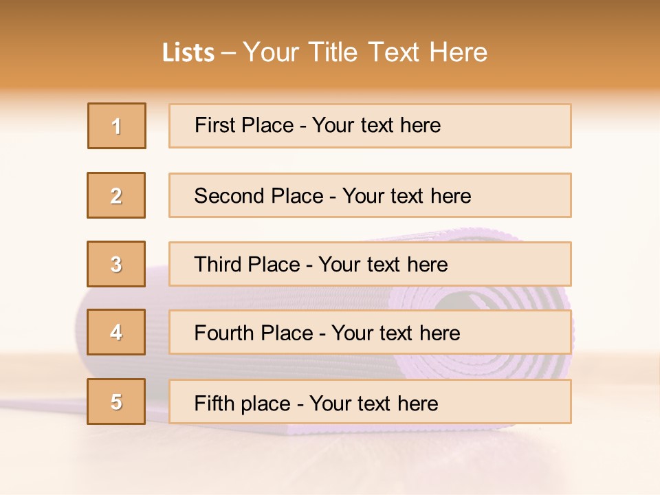 A Yoga Mat On A Table With A White Background PowerPoint Template