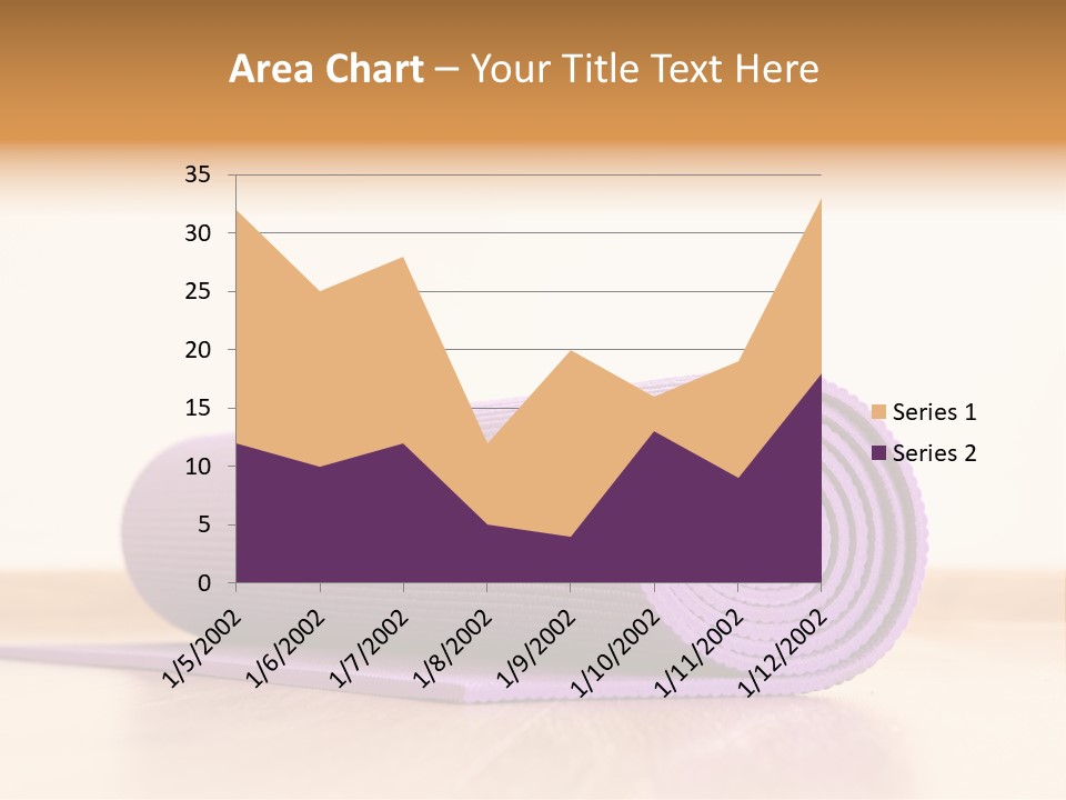 A Yoga Mat On A Table With A White Background PowerPoint Template
